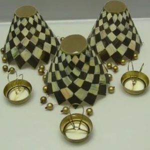 MACKENZIE CHILDS ~ discontinued Original Courtly Check beaded shades